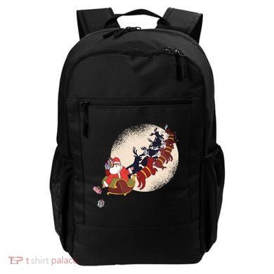 Santa Claus On Christmas Sleigh Pulled By Reindeer Gift Backpack