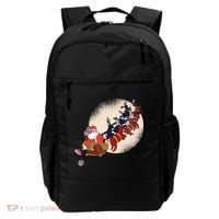 Santa Claus On Christmas Sleigh Pulled By Reindeer Gift Backpack thumb 0