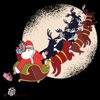 Santa Claus On Christmas Sleigh Pulled By Reindeer Gift Coffee Mug thumb 5