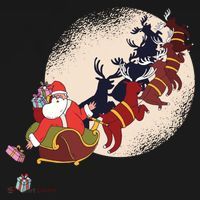 Santa Claus On Christmas Sleigh Pulled By Reindeer Gift Pajama Set thumb 2