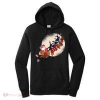 Santa Claus On Christmas Sleigh Pulled By Reindeer Gift Women's Hoodie thumb 0