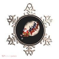 Santa Claus On Christmas Sleigh Pulled By Reindeer Gift Ornament thumb 0