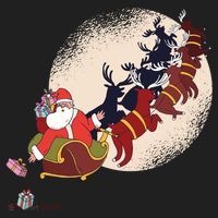 Santa Claus On Christmas Sleigh Pulled By Reindeer Gift Hat thumb 2