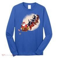 Santa Claus On Christmas Sleigh Pulled By Reindeer Gift Long Sleeve Shirt thumb 0