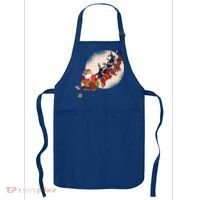 Santa Claus On Christmas Sleigh Pulled By Reindeer Gift Apron thumb 0