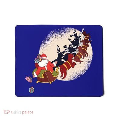 Santa Claus On Christmas Sleigh Pulled By Reindeer Gift Mousepad