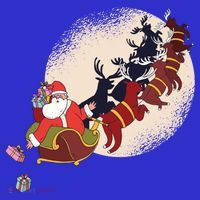 Santa Claus On Christmas Sleigh Pulled By Reindeer Gift Tank Top thumb 6
