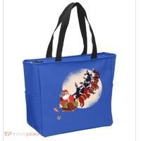 Santa Claus On Christmas Sleigh Pulled By Reindeer Gift Tote Bag thumb 2