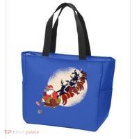 Santa Claus On Christmas Sleigh Pulled By Reindeer Gift Tote Bag thumb 3
