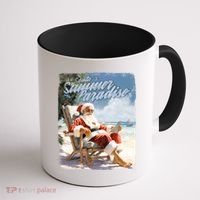 Santa Chillin On The Beach Summer Paradise Coffee Mug thumb 1