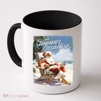 Santa Chillin On The Beach Summer Paradise Coffee Mug thumb 0
