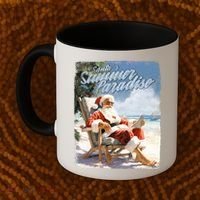 Santa Chillin On The Beach Summer Paradise Coffee Mug thumb 2