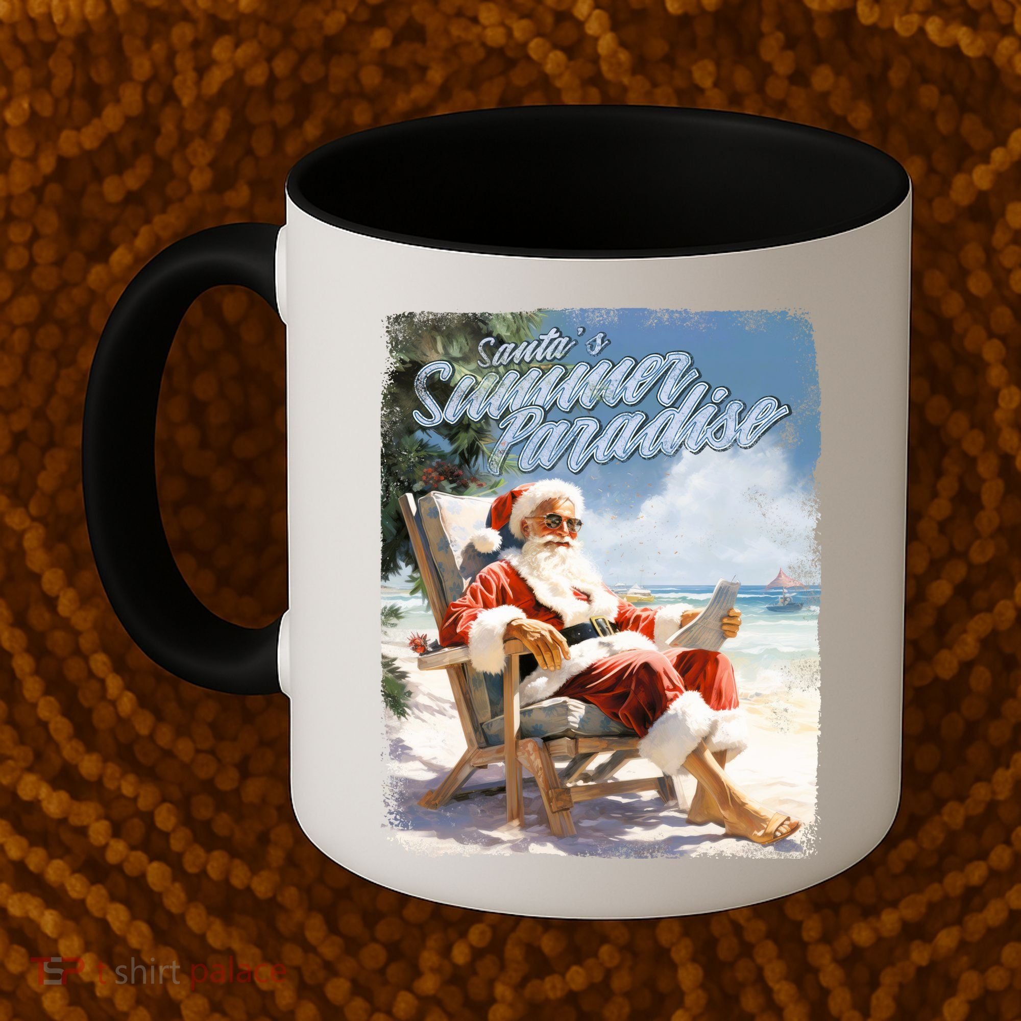 Santa Chillin On The Beach Summer Paradise Coffee Mug