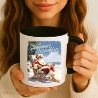 Santa Chillin On The Beach Summer Paradise Coffee Mug thumb 3