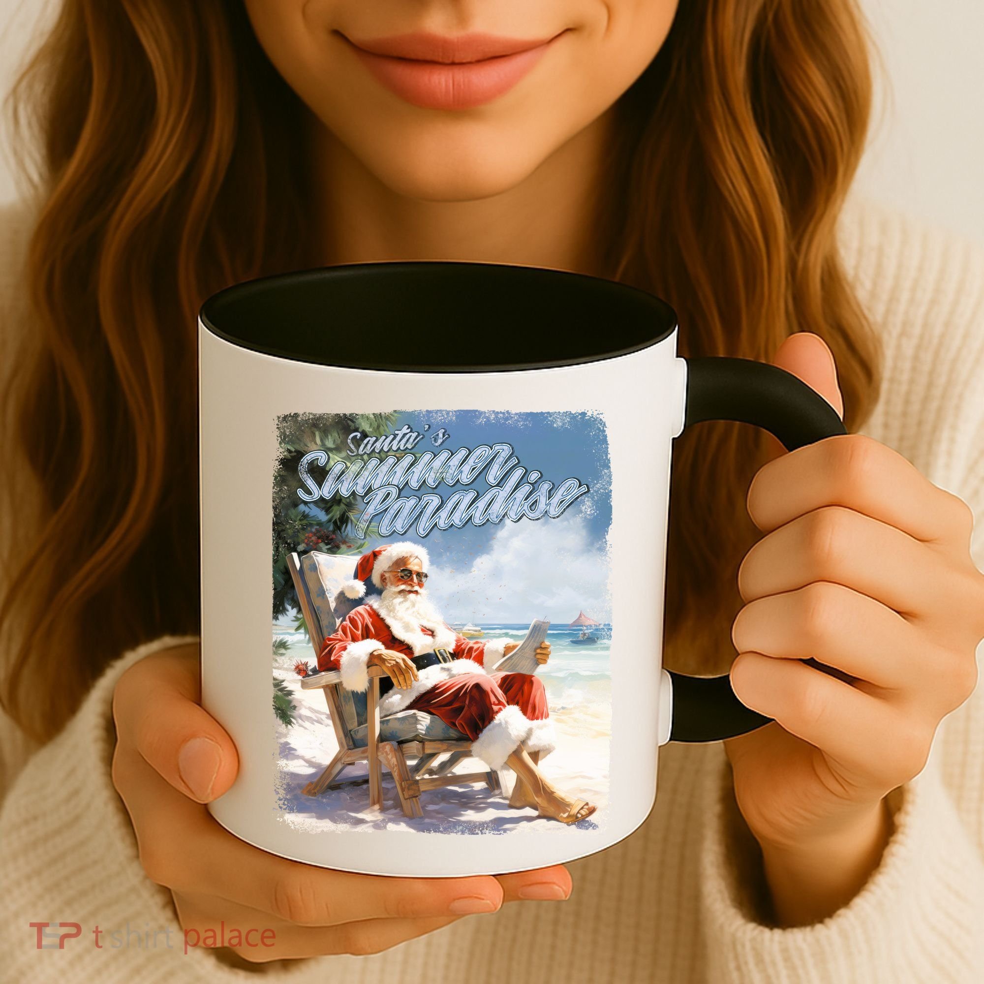 Santa Chillin On The Beach Summer Paradise Coffee Mug