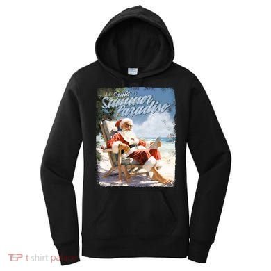 Santa Chillin On The Beach Summer Paradise Women's Hoodie