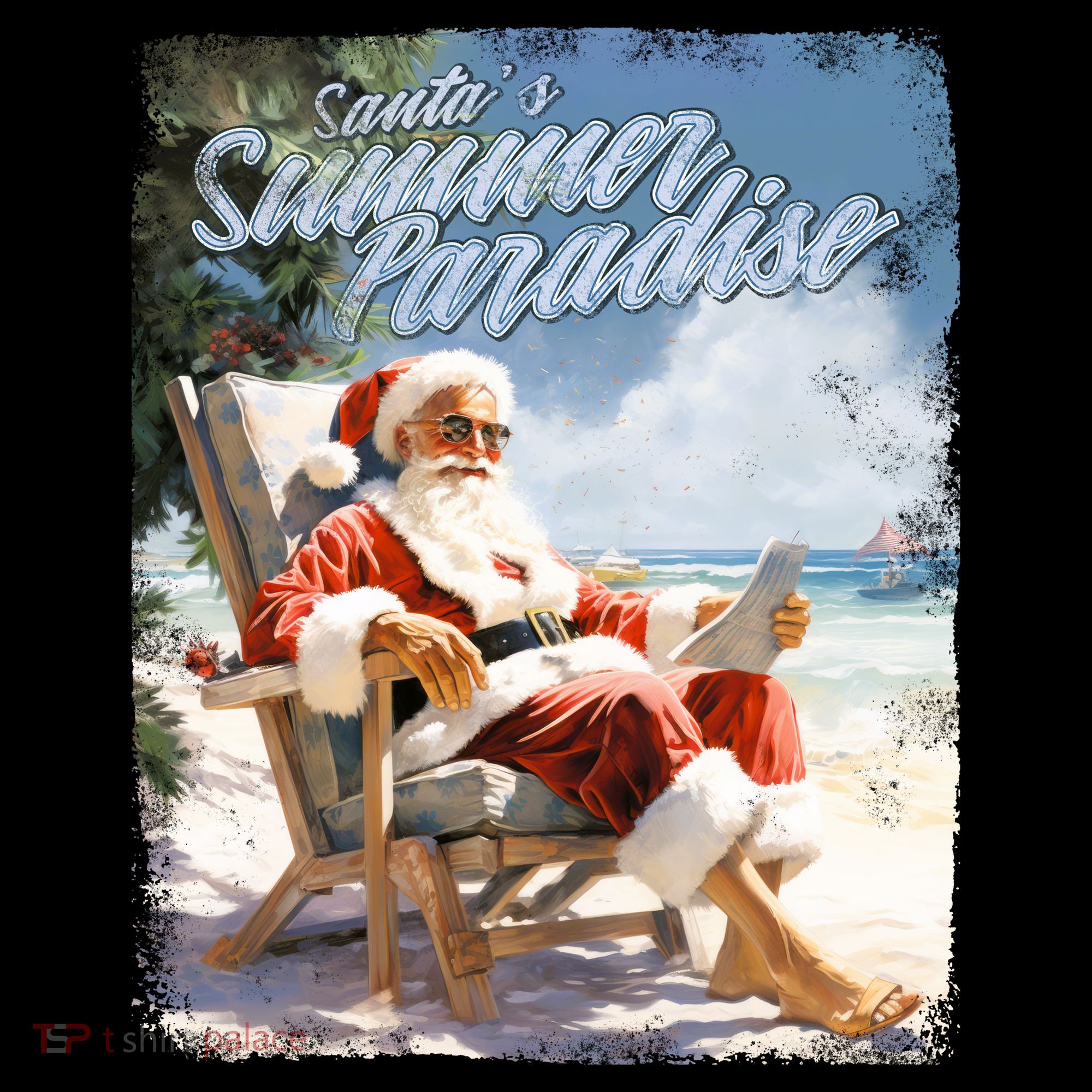 Santa Chillin On The Beach Summer Paradise Women's Hoodie