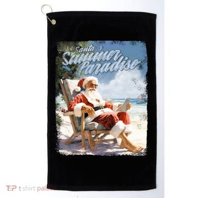 Santa Chillin On The Beach Summer Paradise Golf Towel