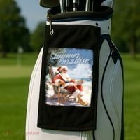 Santa Chillin On The Beach Summer Paradise Golf Towel thumb 2