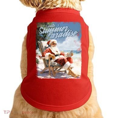 Santa Chillin On The Beach Summer Paradise Doggie Tank
