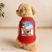Santa Chillin On The Beach Summer Paradise Doggie Tank thumb 2