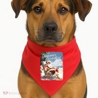 Santa Chillin On The Beach Summer Paradise USA-Made Doggie Bandana thumb 1