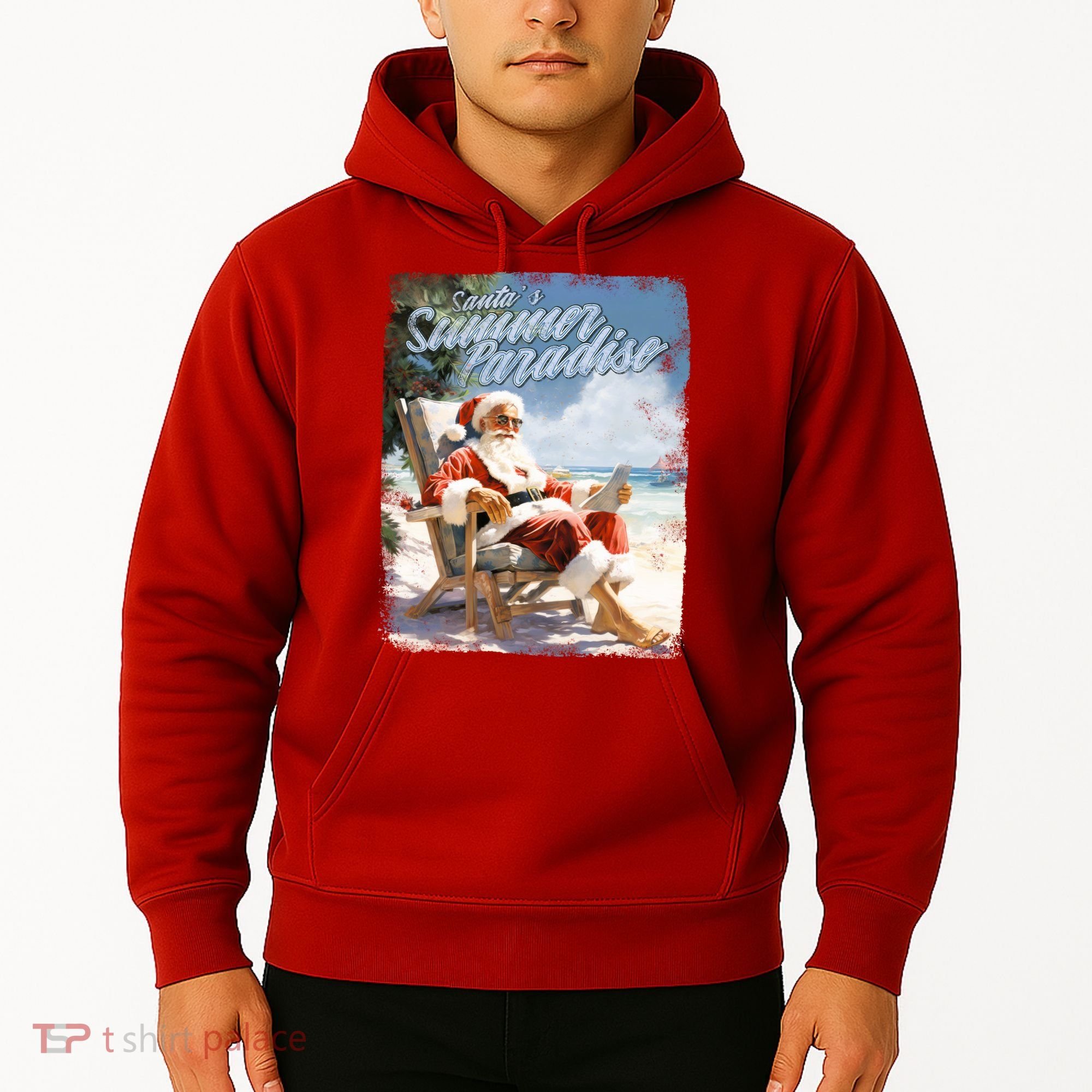 Santa Chillin On The Beach Summer Paradise Hoodie