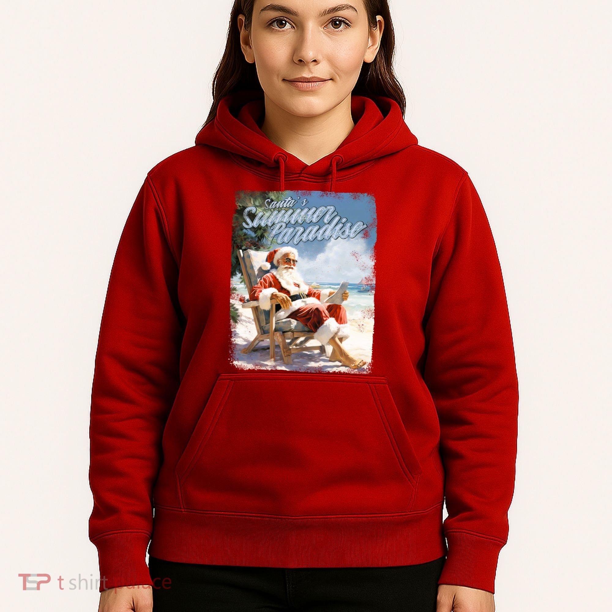 Santa Chillin On The Beach Summer Paradise Hoodie