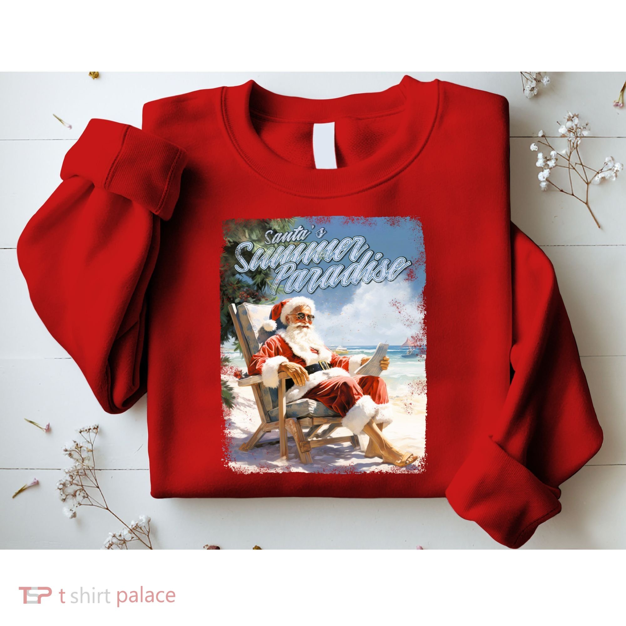 Santa Chillin On The Beach Summer Paradise Sweatshirt
