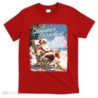 Santa Chillin On The Beach Summer Paradise T-Shirt thumb 0