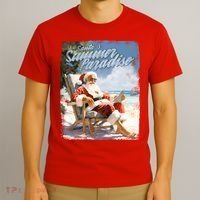 Santa Chillin On The Beach Summer Paradise T-Shirt thumb 3