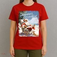 Santa Chillin On The Beach Summer Paradise T-Shirt thumb 4