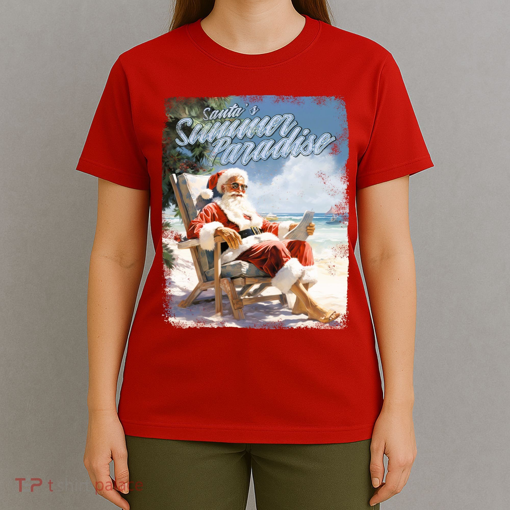 Santa Chillin On The Beach Summer Paradise T-Shirt