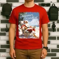 Santa Chillin On The Beach Summer Paradise T-Shirt thumb 6