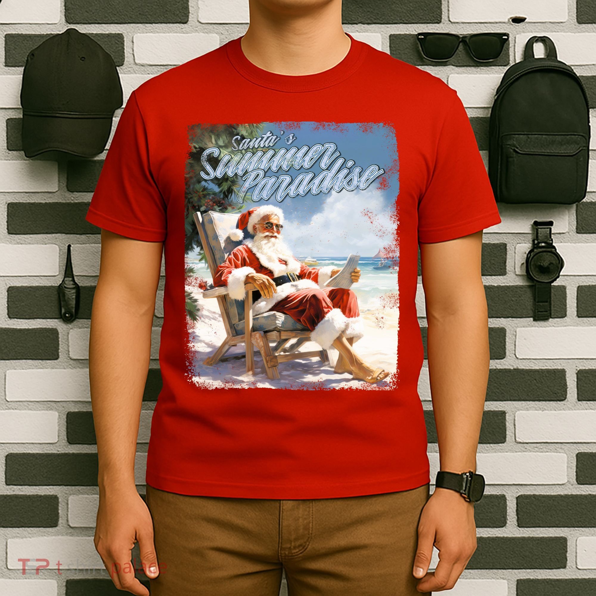 Santa Chillin On The Beach Summer Paradise T-Shirt