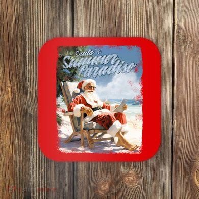Santa Chillin On The Beach Summer Paradise Coaster