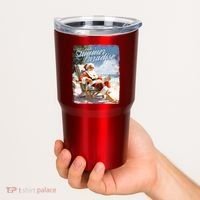 Santa Chillin On The Beach Summer Paradise Tumbler thumb 2