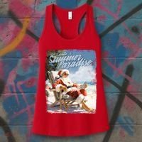 Santa Chillin On The Beach Summer Paradise Women's Tank Top thumb 3