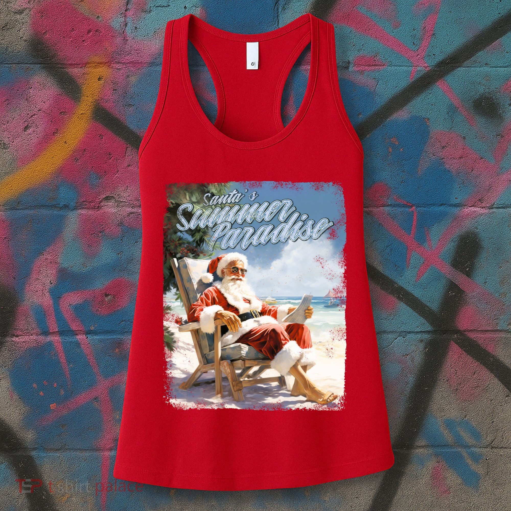 Santa Chillin On The Beach Summer Paradise Women's Tank Top