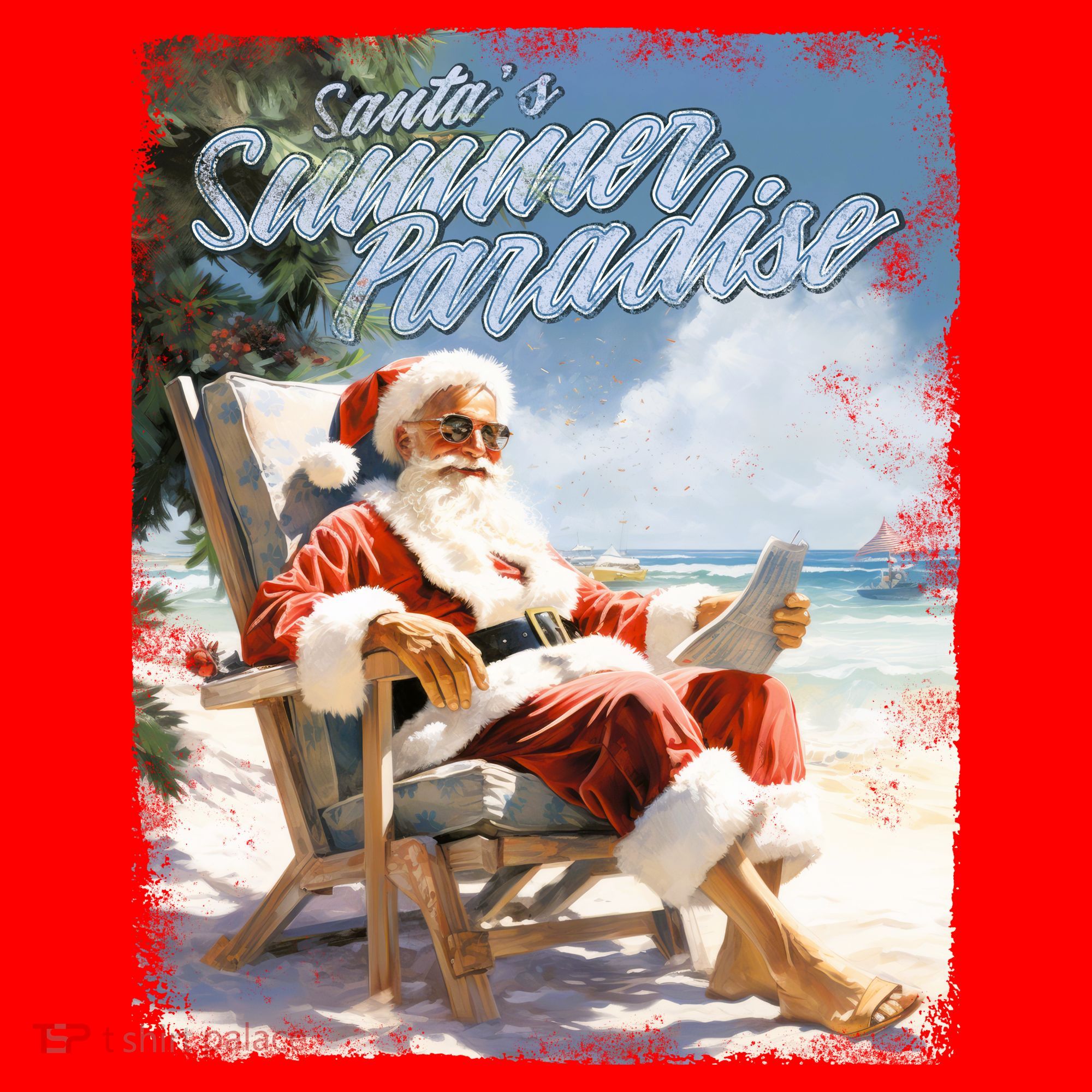 Santa Chillin On The Beach Summer Paradise Women's Tank Top