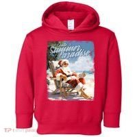 Santa Chillin On The Beach Summer Paradise Toddler Hoodie thumb 0