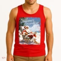 Santa Chillin On The Beach Summer Paradise Tank Top thumb 3