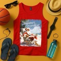 Santa Chillin On The Beach Summer Paradise Tank Top thumb 4