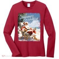 Santa Chillin On The Beach Summer Paradise Women's Long Sleeve Shirt thumb 0
