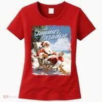 Santa Chillin On The Beach Summer Paradise Women's T-Shirt thumb 0