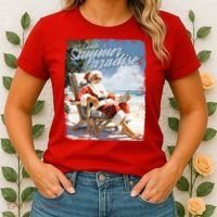 Santa Chillin On The Beach Summer Paradise Women's T-Shirt thumb 2