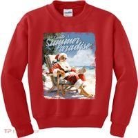 Santa Chillin On The Beach Summer Paradise Kids Sweatshirt thumb 0