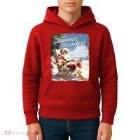 Santa Chillin On The Beach Summer Paradise Kids Hoodie thumb 4
