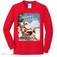 Santa Chillin On The Beach Summer Paradise Kids Long Sleeve Shirt thumb 0