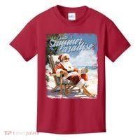 Santa Chillin On The Beach Summer Paradise Kids T-Shirt thumb 0